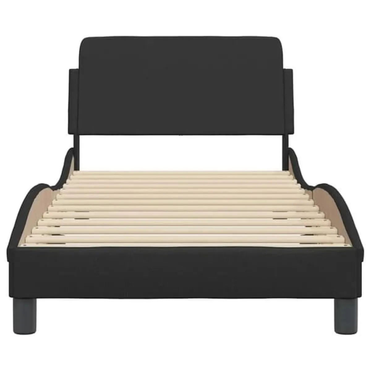 Bed Frame "Dover" Black 90x190 cm Single Faux Leat - Image 4
