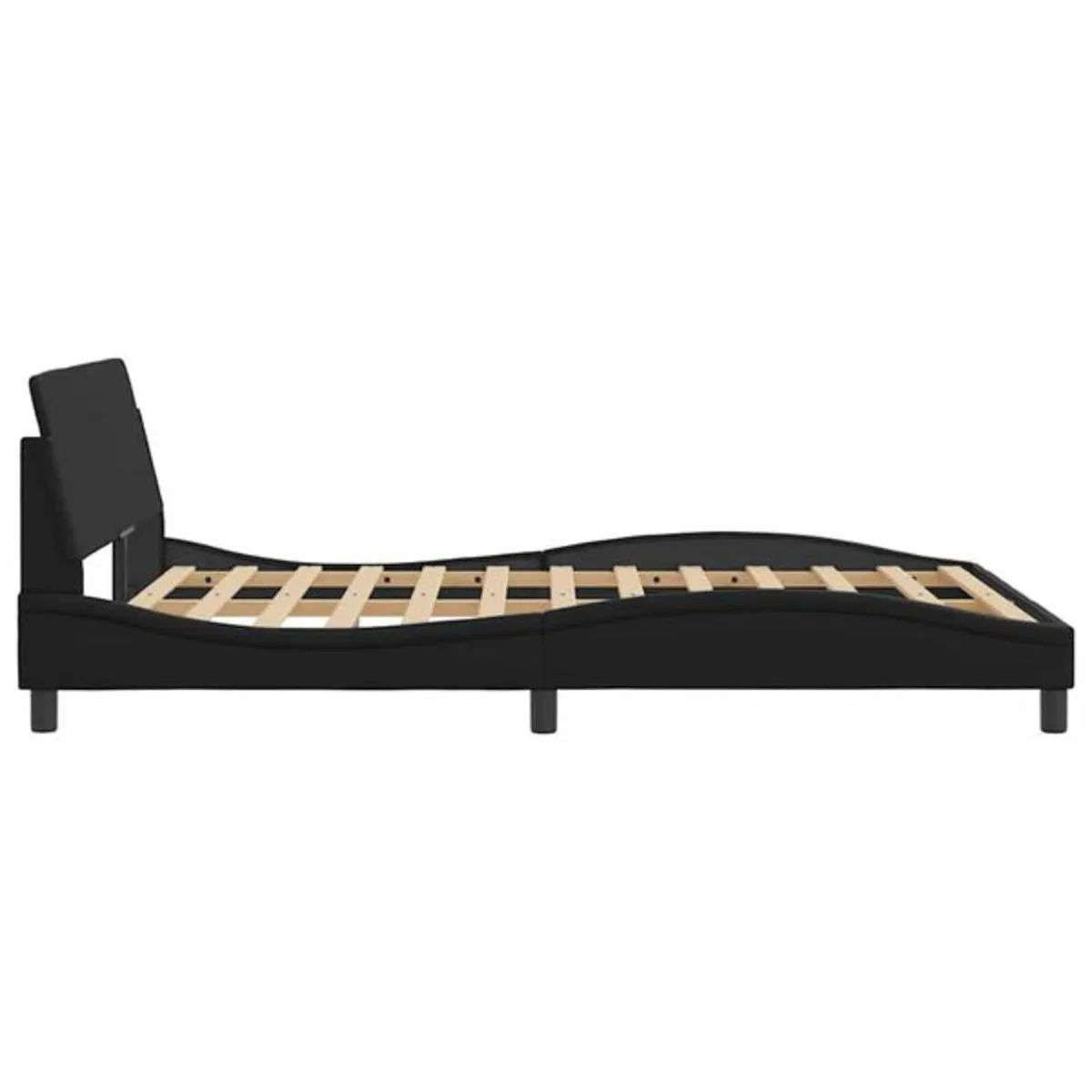 Bed Frame "Dover" Black 135x190 cm Double Faux Lea - Image 3