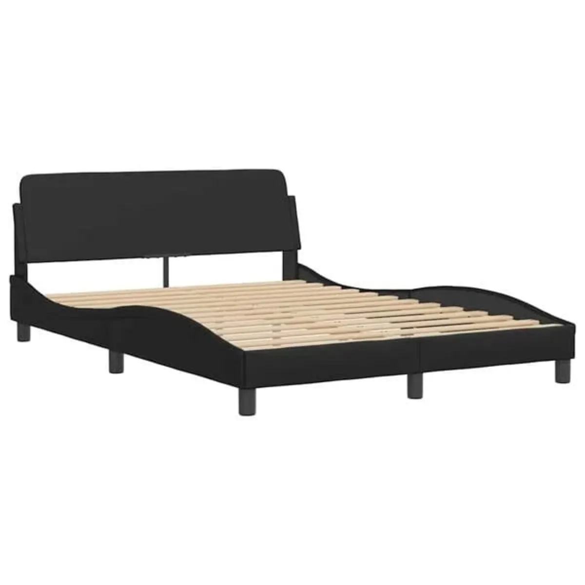 Bed Frame "Dover" Black 135x190 cm Double Faux Lea - Image 4