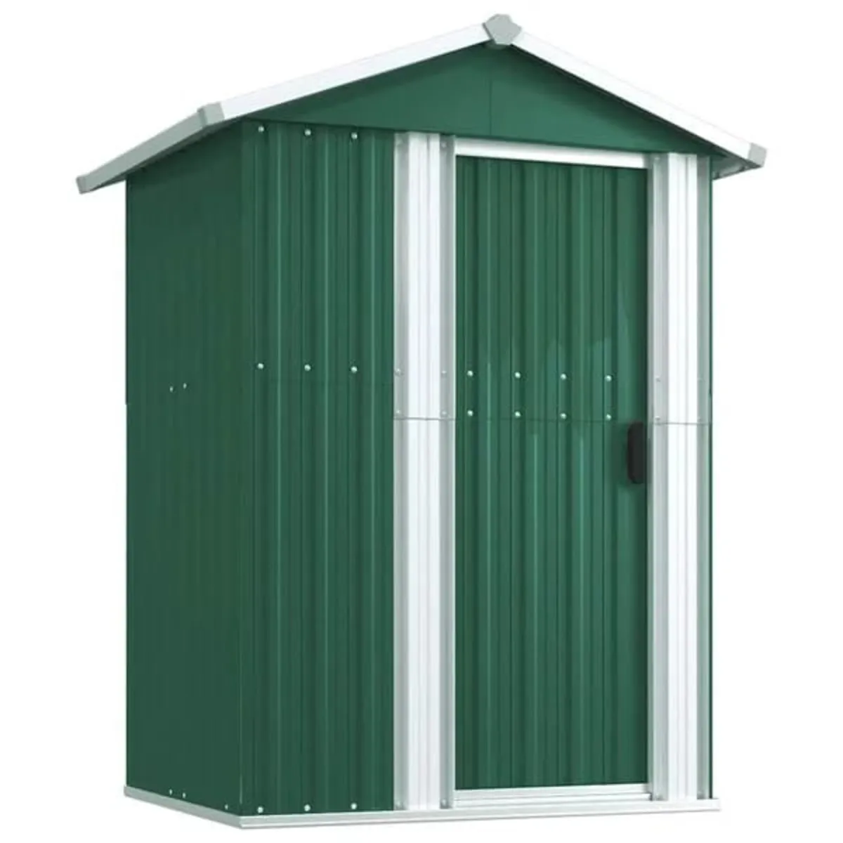 Garden Shed Green 126x97.5x177 cm Galvanised Steel - Image 3