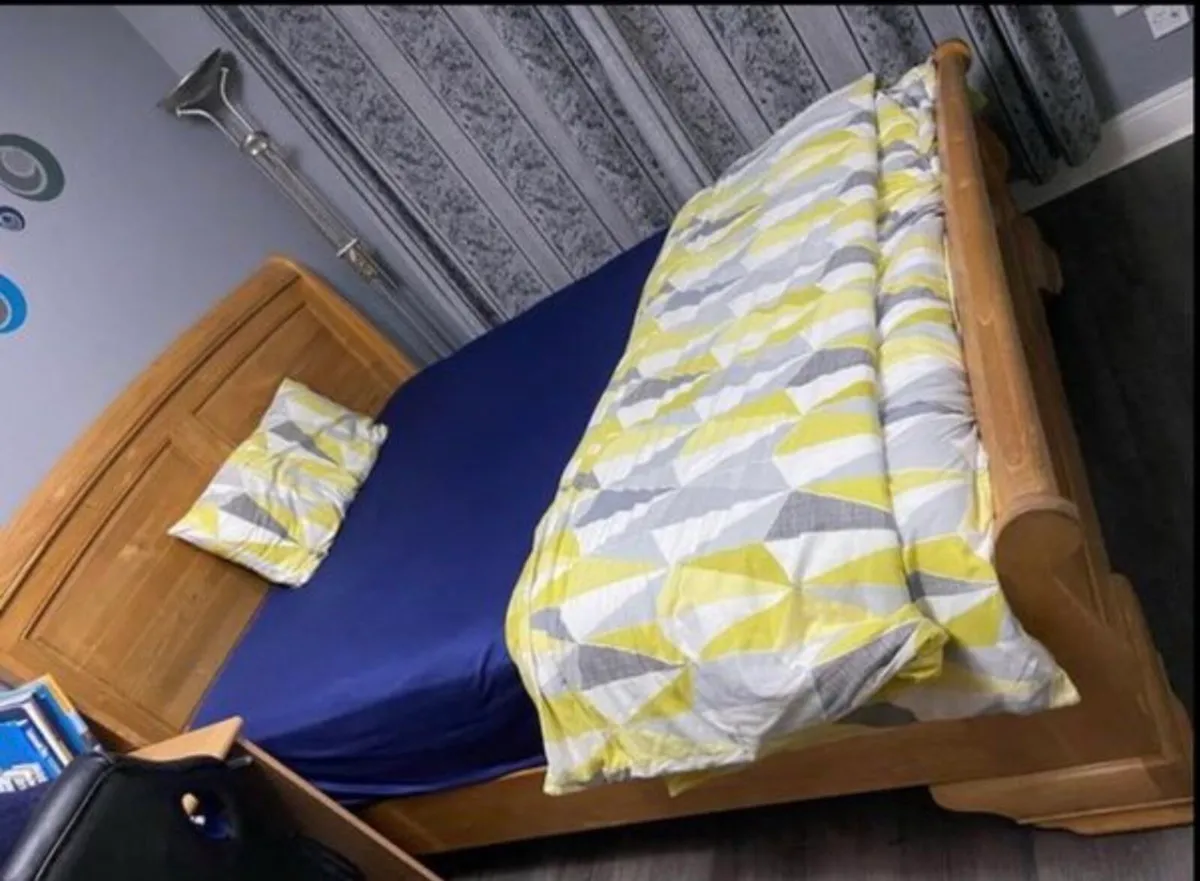 King Bed ( Real Oak) - Image 1