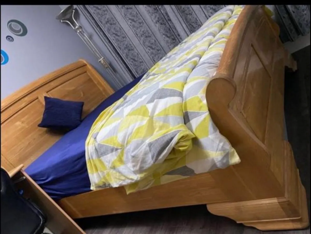 King Bed ( Real Oak) - Image 2