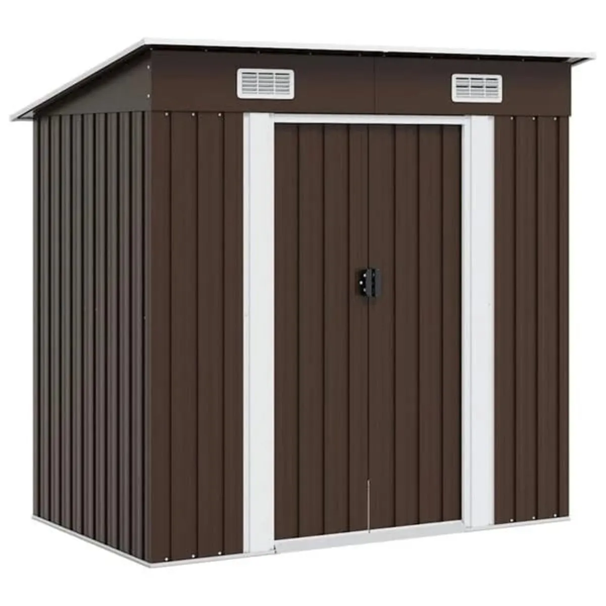 Garden Storage Shed Brown 194x121x181 cm Steel

De - Image 1