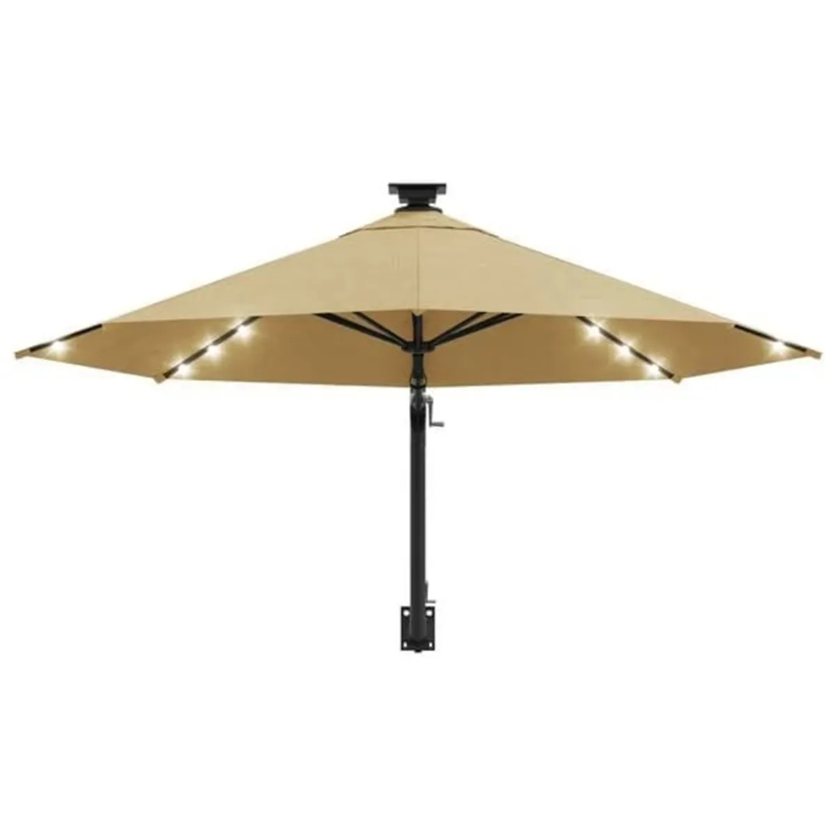 Wall-mounted Garden Parasol with LEDs 300 cm Taupe - Image 4