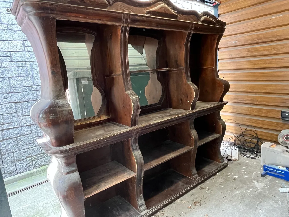 Large vintage solid wood display. - Image 1