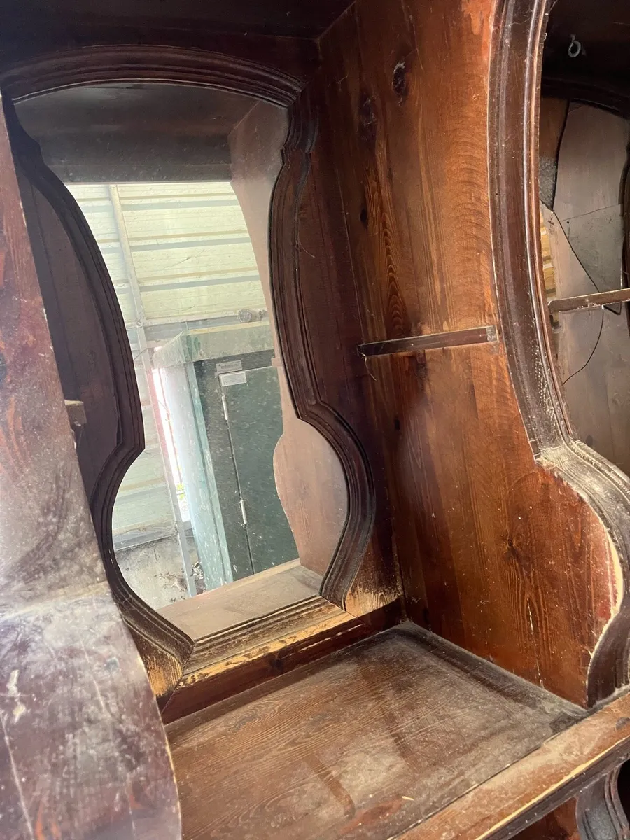 Large vintage solid wood display. - Image 4