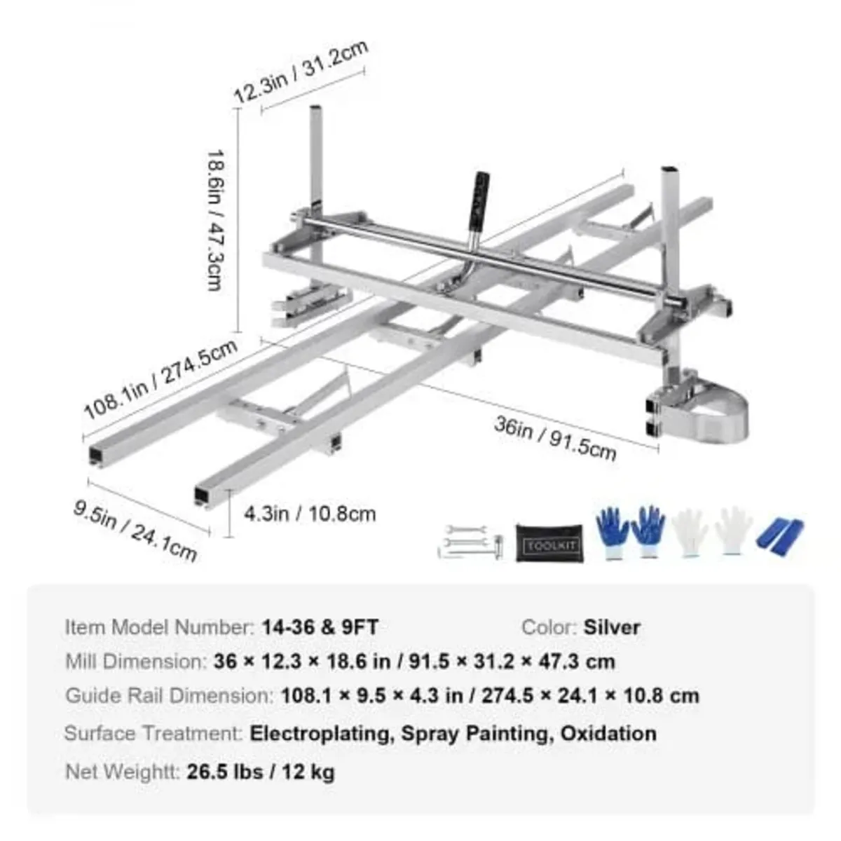 Chainsaw Mill and Rail Mill Guide System, Portable - Image 2