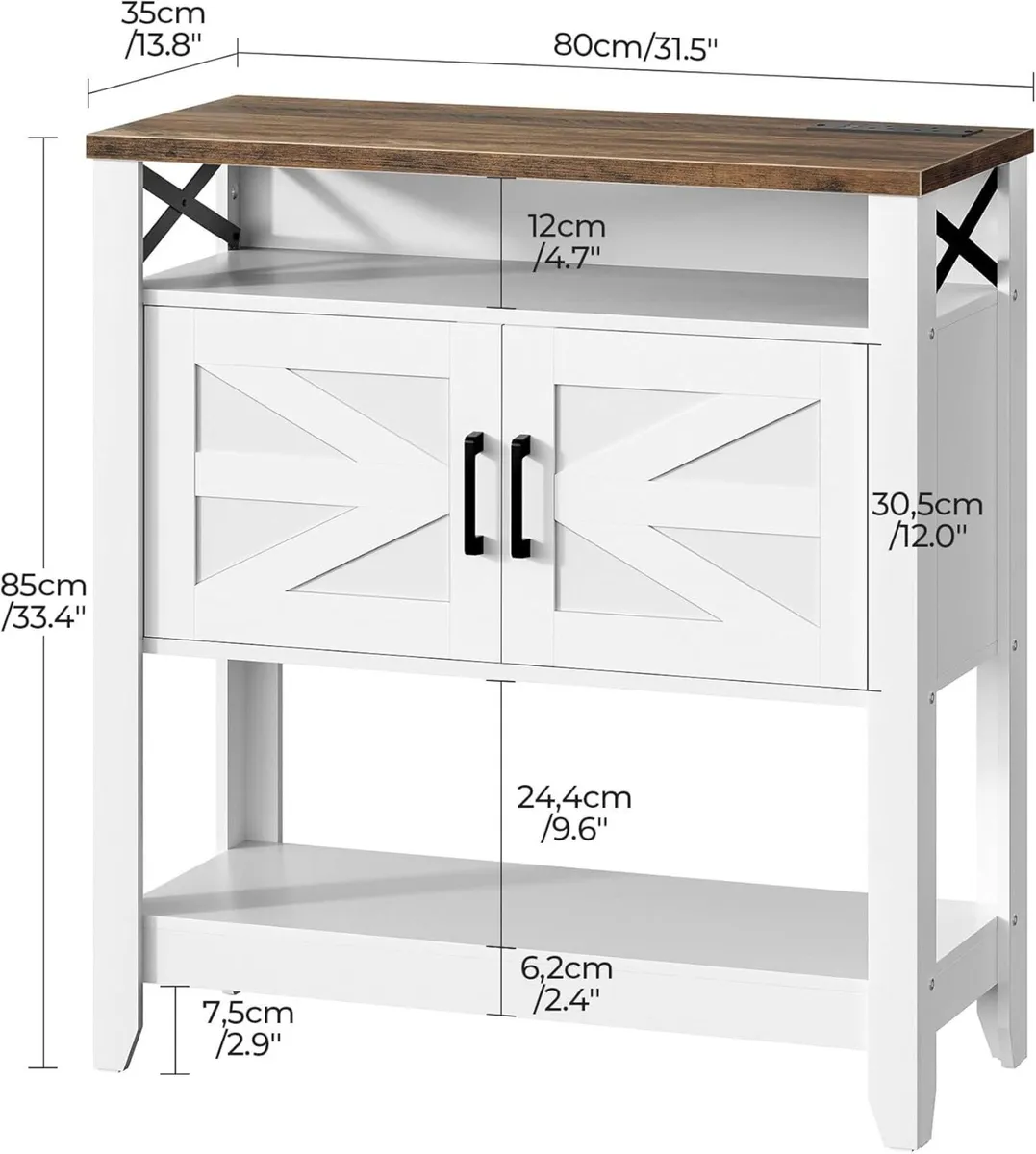 Vintage Console Table Farmhouse Kitchen Sideboard - Image 2