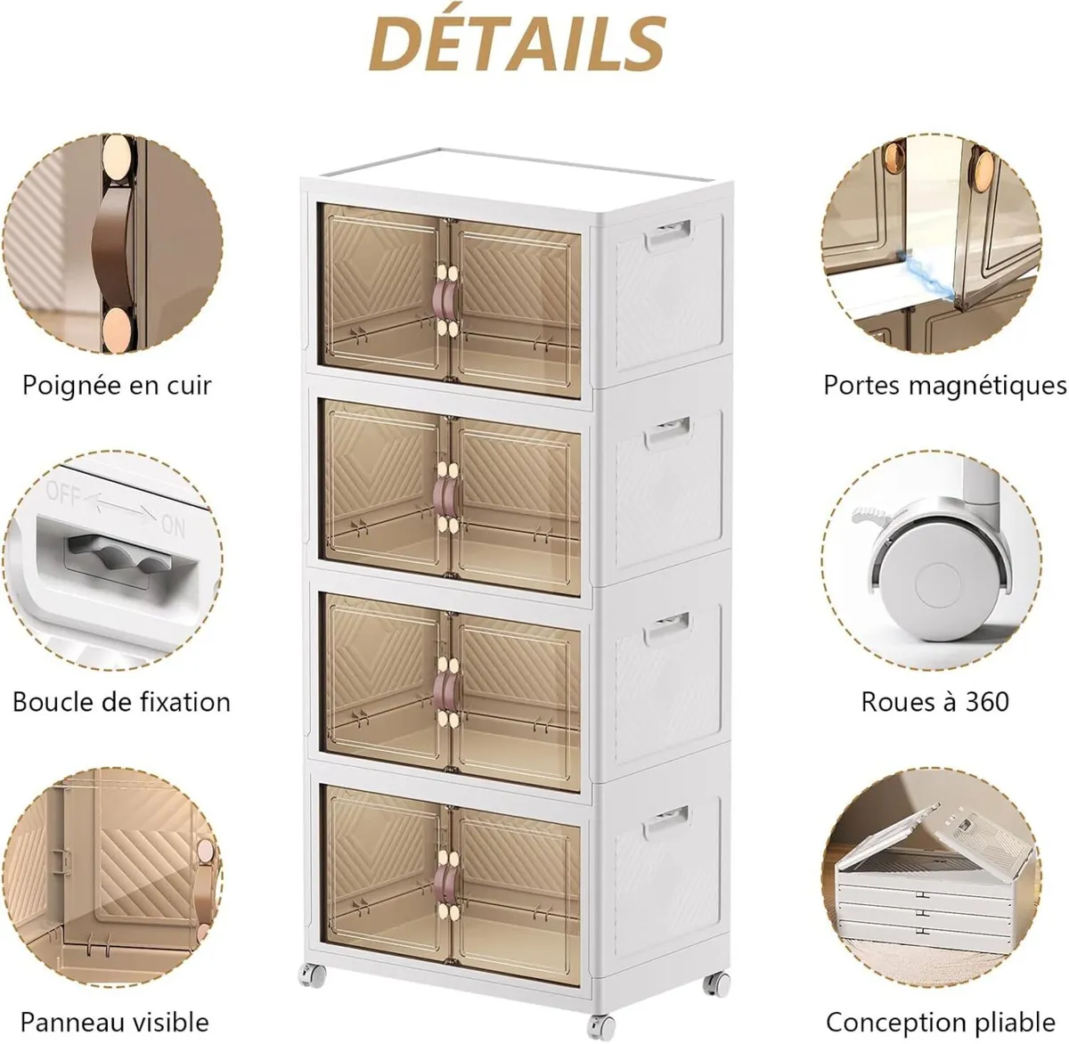 Storage Boxes with a lid 4-Piece Large Collapsible - Image 3