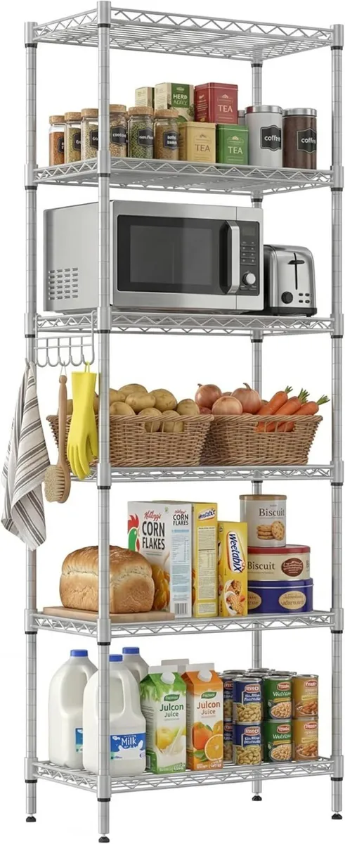 shelf unit 6-Tier Wire Shelving Metal Free - Image 1