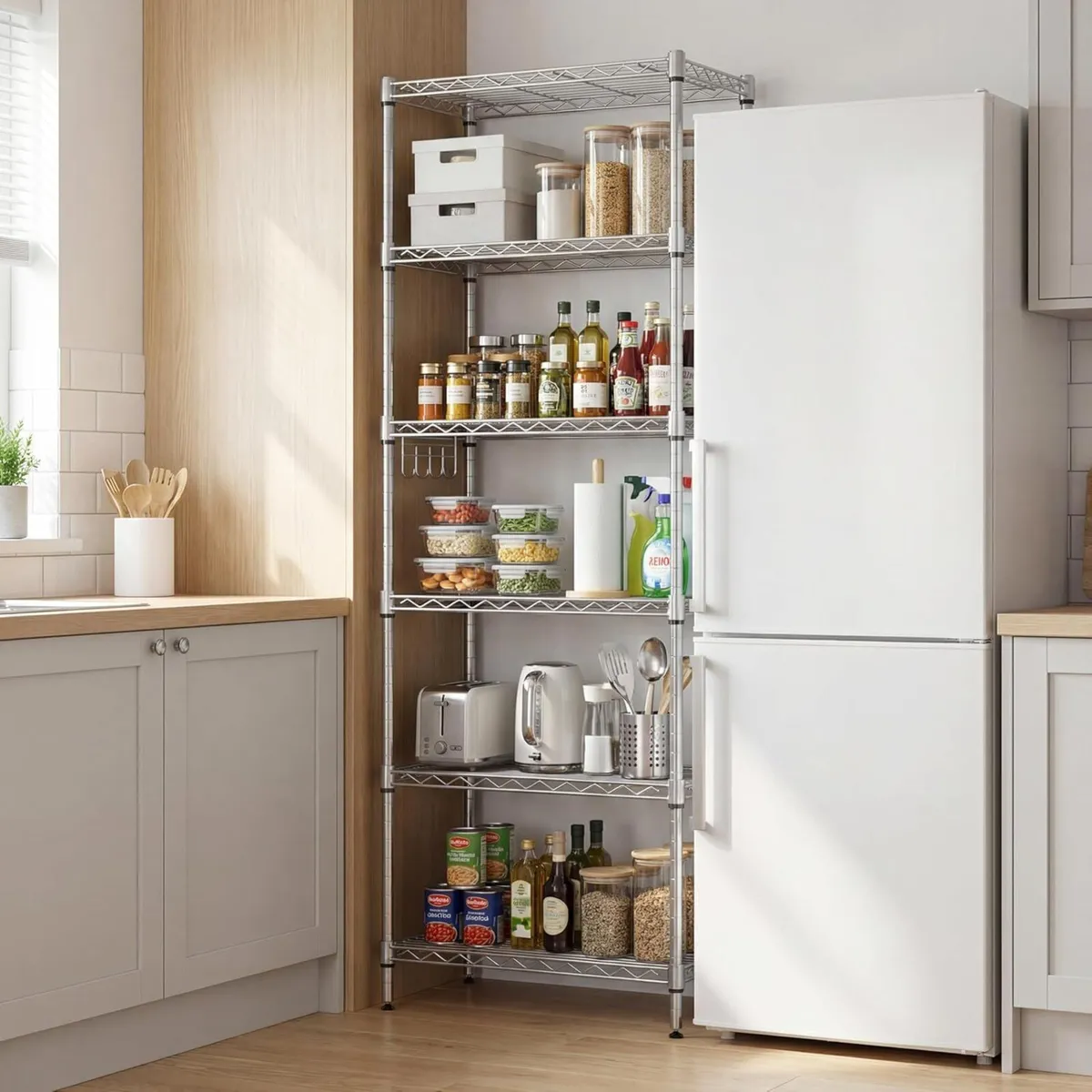 shelf unit 6-Tier Wire Shelving Metal Free - Image 4