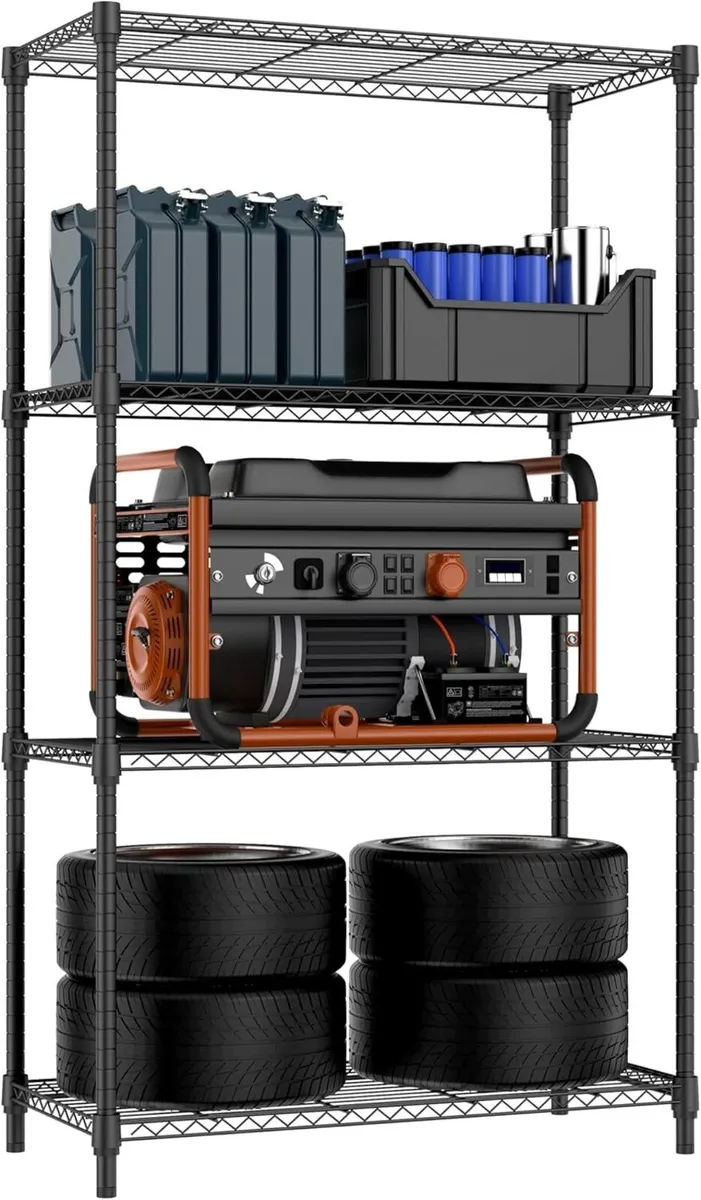 lbs 4 Tier Shelf Metal Storage Shelves Shelving - Image 1