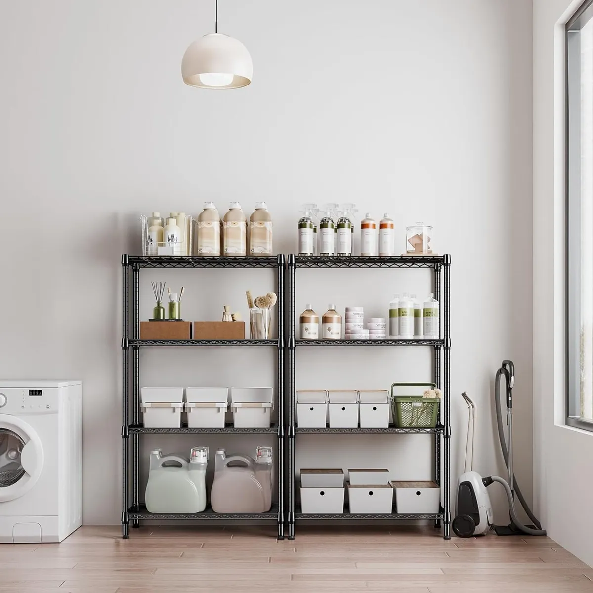 lbs 4 Tier Shelf Metal Storage Shelves Shelving - Image 4