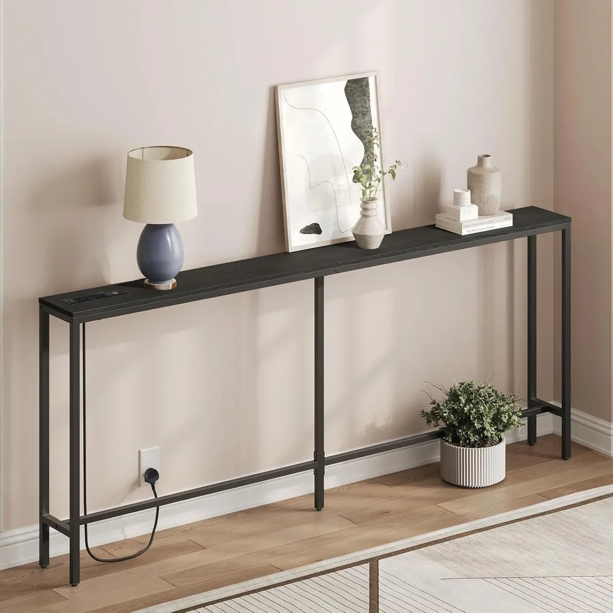 Console Table with Power Outlet 200 CM Narrow - Image 2