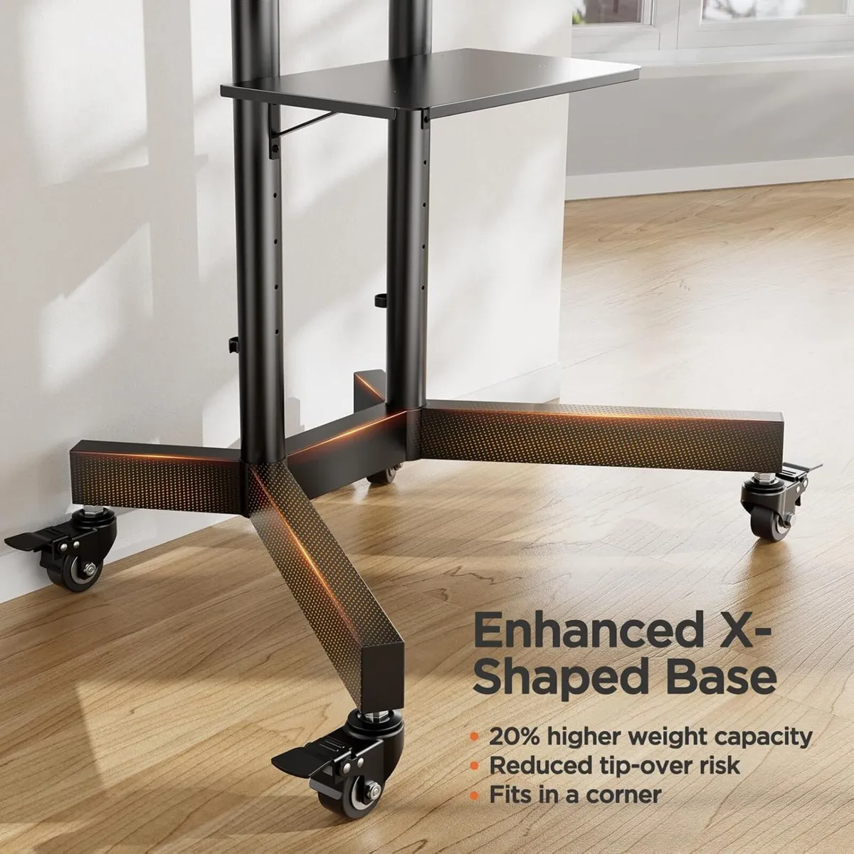 TV Stand on Wheels for 32-85 Inch Screens up to - Image 4