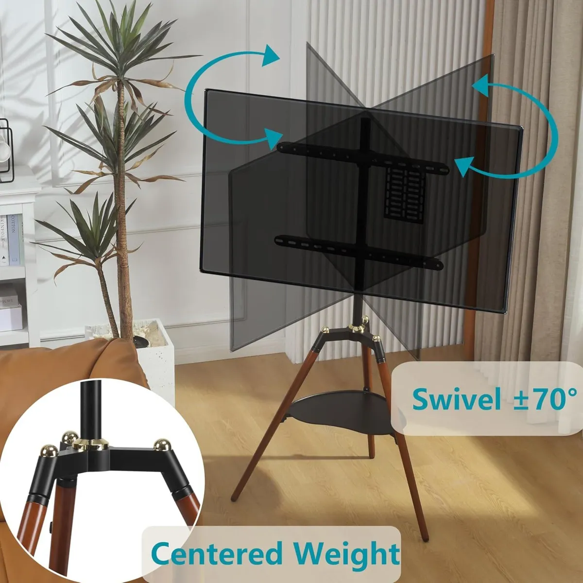 Tripod Easel TV Stand for 32-65 Inch Television - Image 3