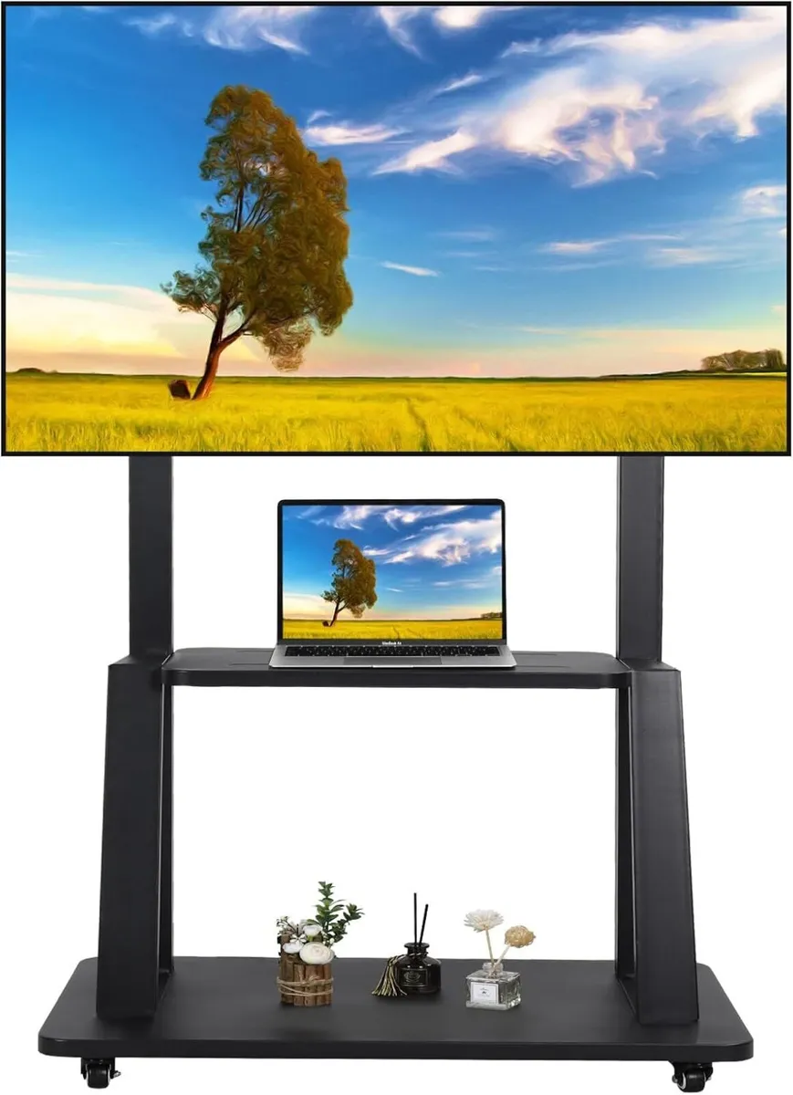 Rolling TV Stand with Wheels for 32-75 Inch - Image 1
