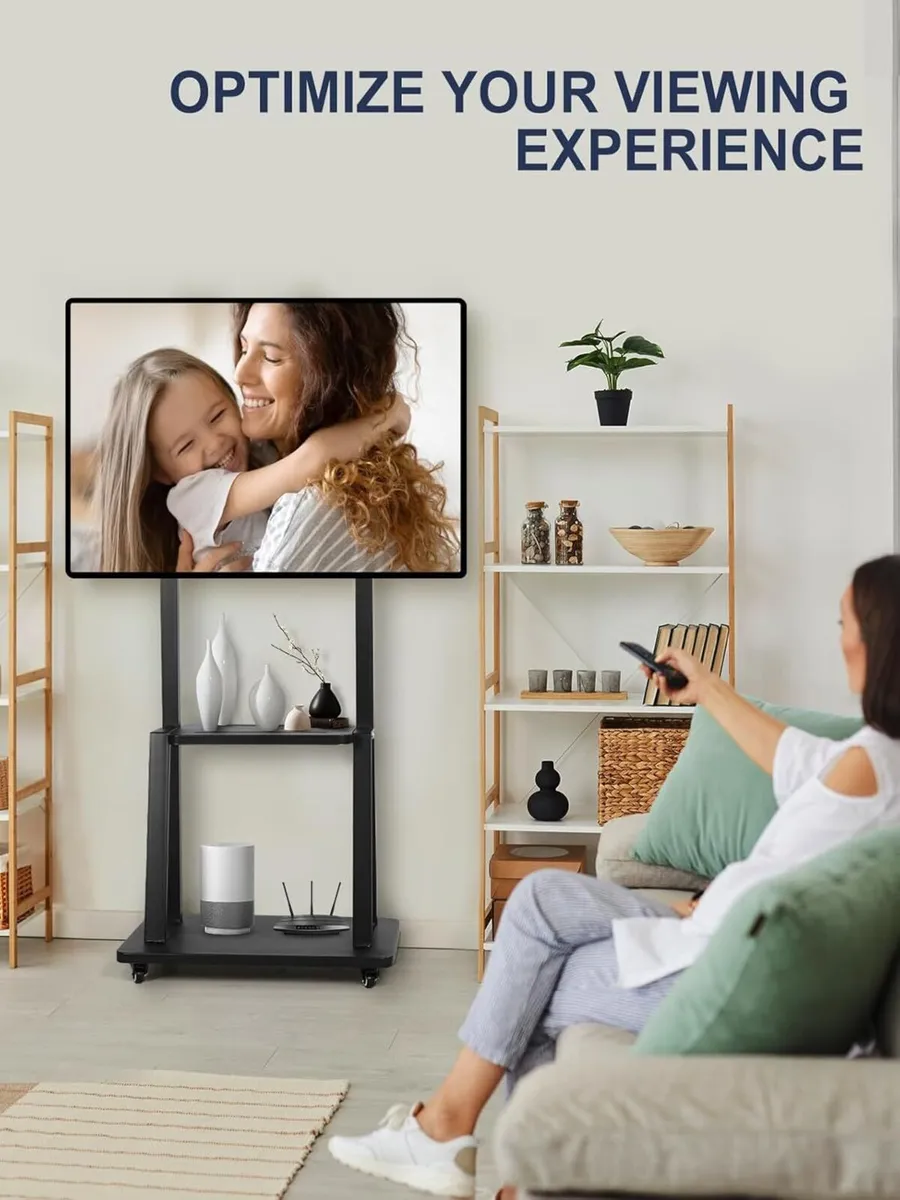 Rolling TV Stand with Wheels for 32-75 Inch - Image 2