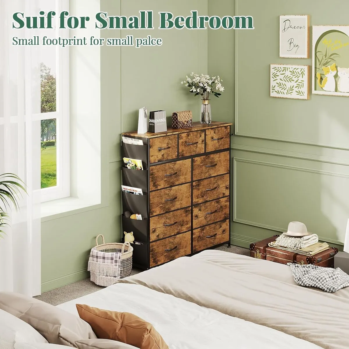 Chest of Drawers with Pockets Bedroom Cabinet for - Image 2