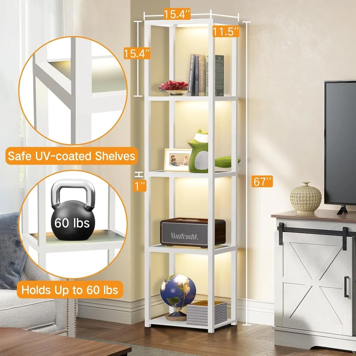 67 Glass Display Shelf with Dimmable LED Floor - Image 2