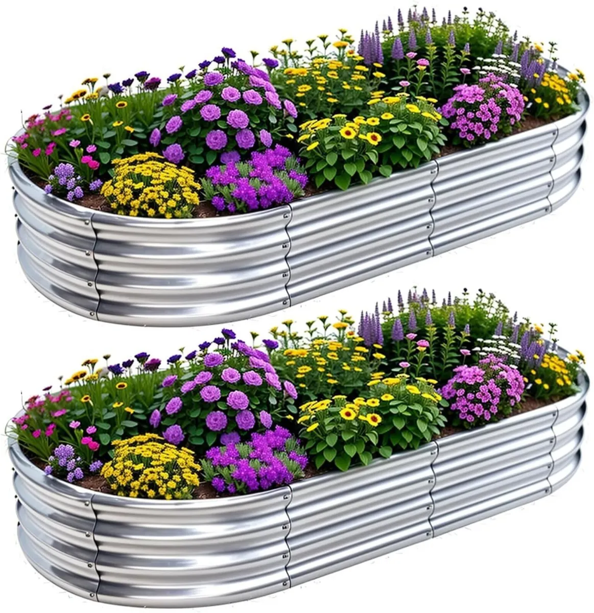 2Pcs Raised Garden Bed 6x3x1 FT Galvanized Boxes - Image 1