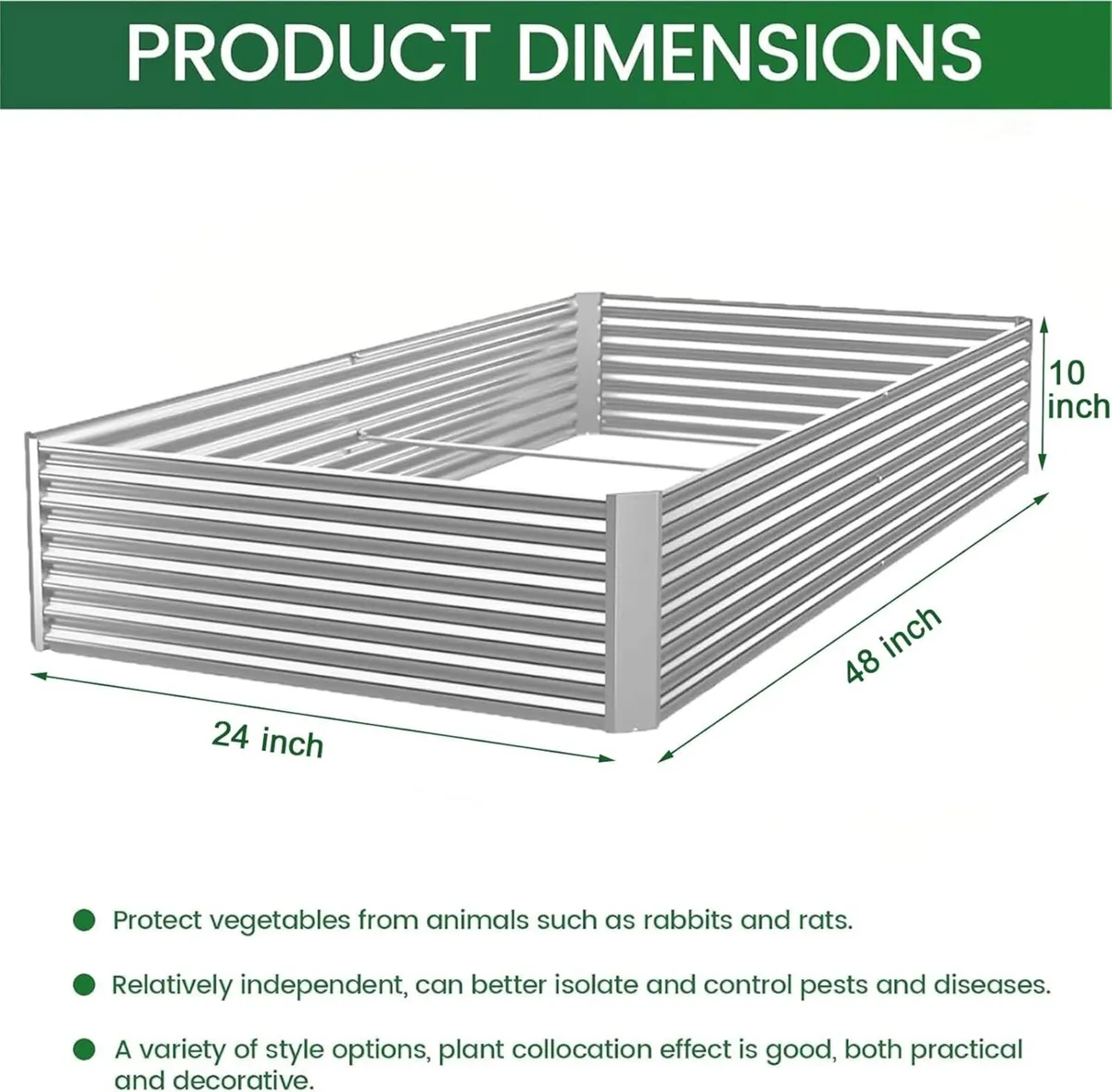 3 Pack Corrugated Galvanized Steel Raised Garden - Image 3