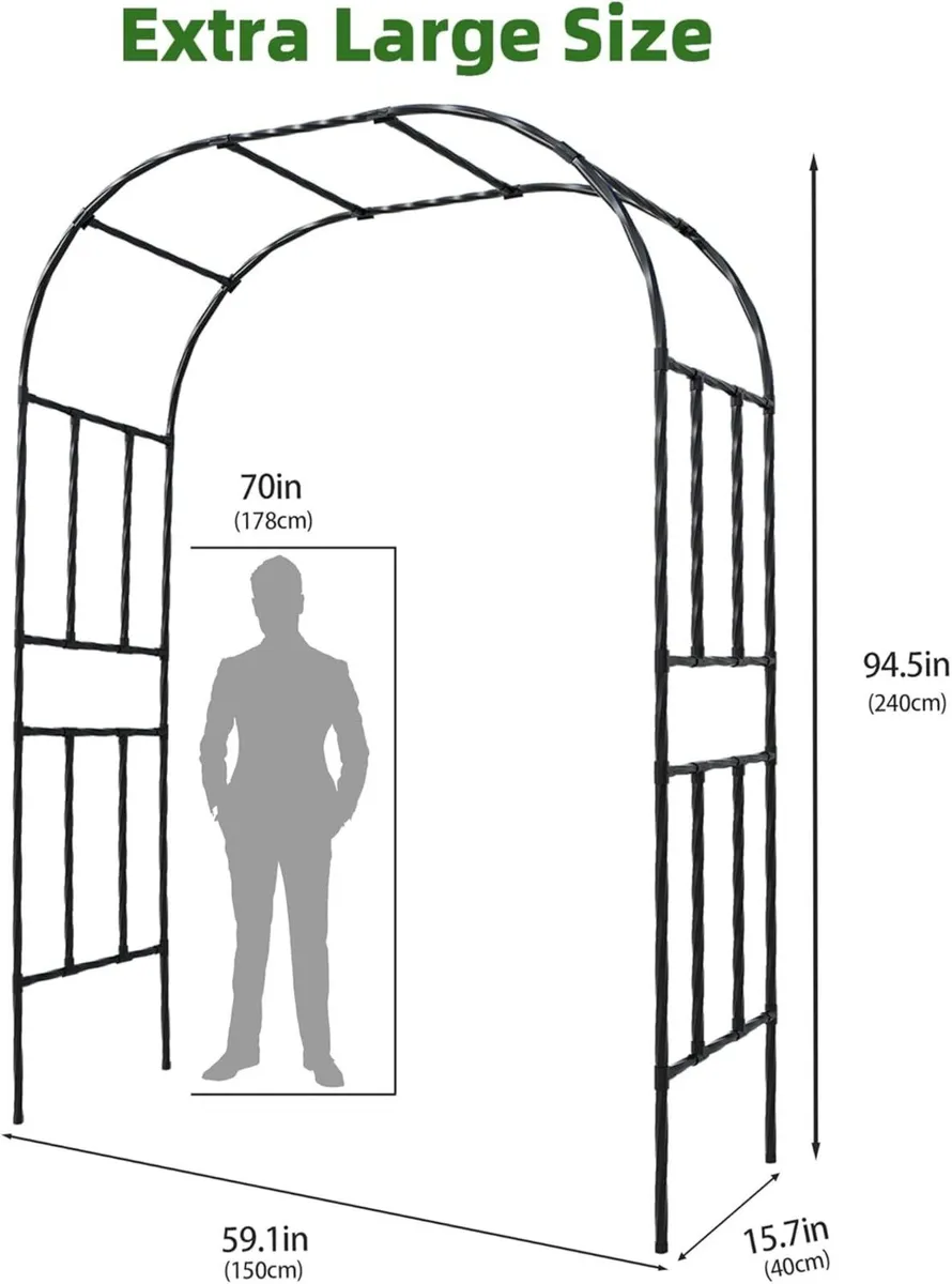 Metal Garden Arch with 20mm Thickened Galvanized - Image 2