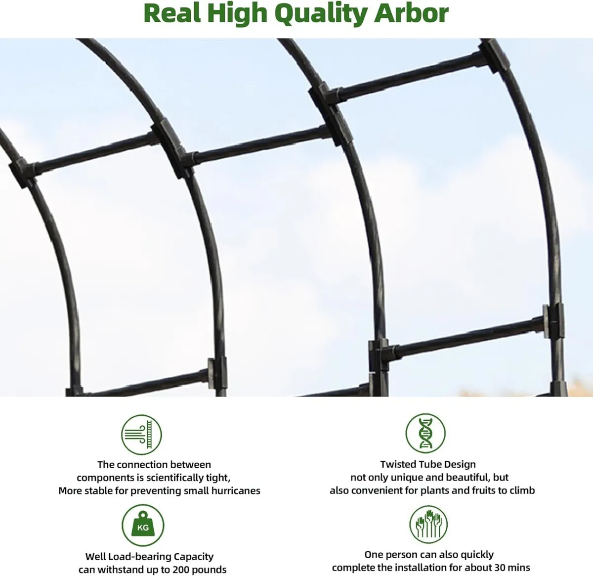 Metal Garden Arch with 20mm Thickened Galvanized - Image 4