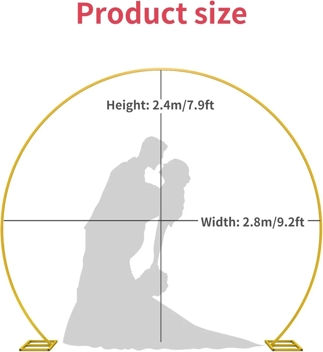 7.8x8.5FT Gold Round Backdrop Stand Circle - Image 3