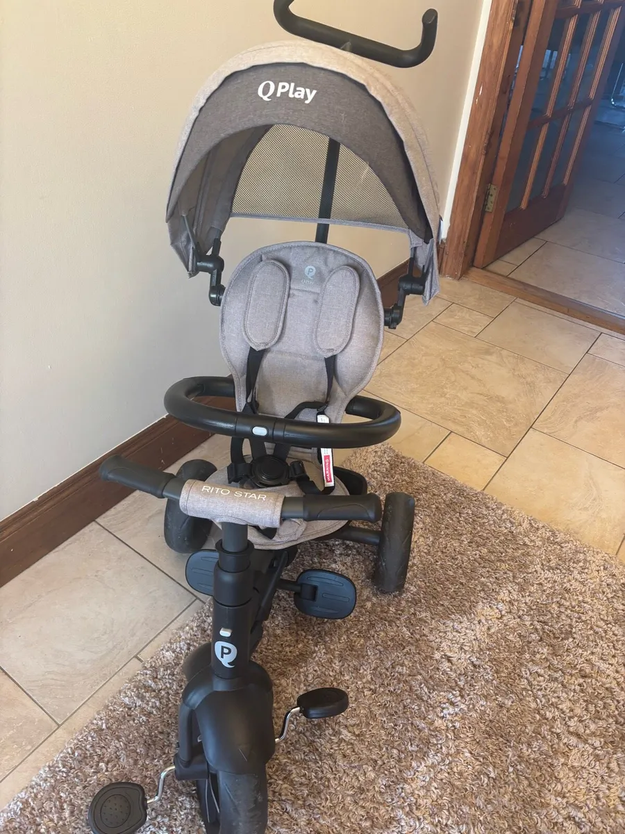QPlay Rito Star Folding Trike Grey - Image 2