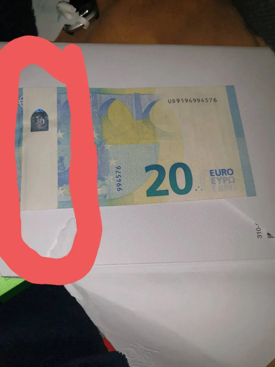 SUPER RARE MIS PRINT 20 EURO NOTE - Image 1
