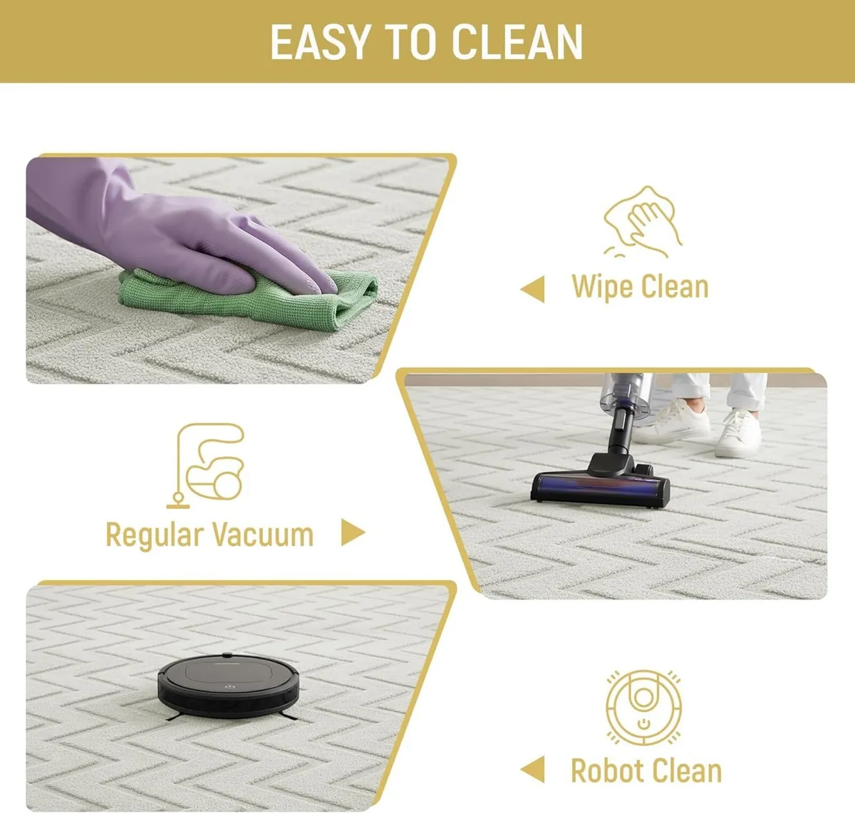 Rugs Living Room Large 200x290 cm – 100% Polyester - Image 4