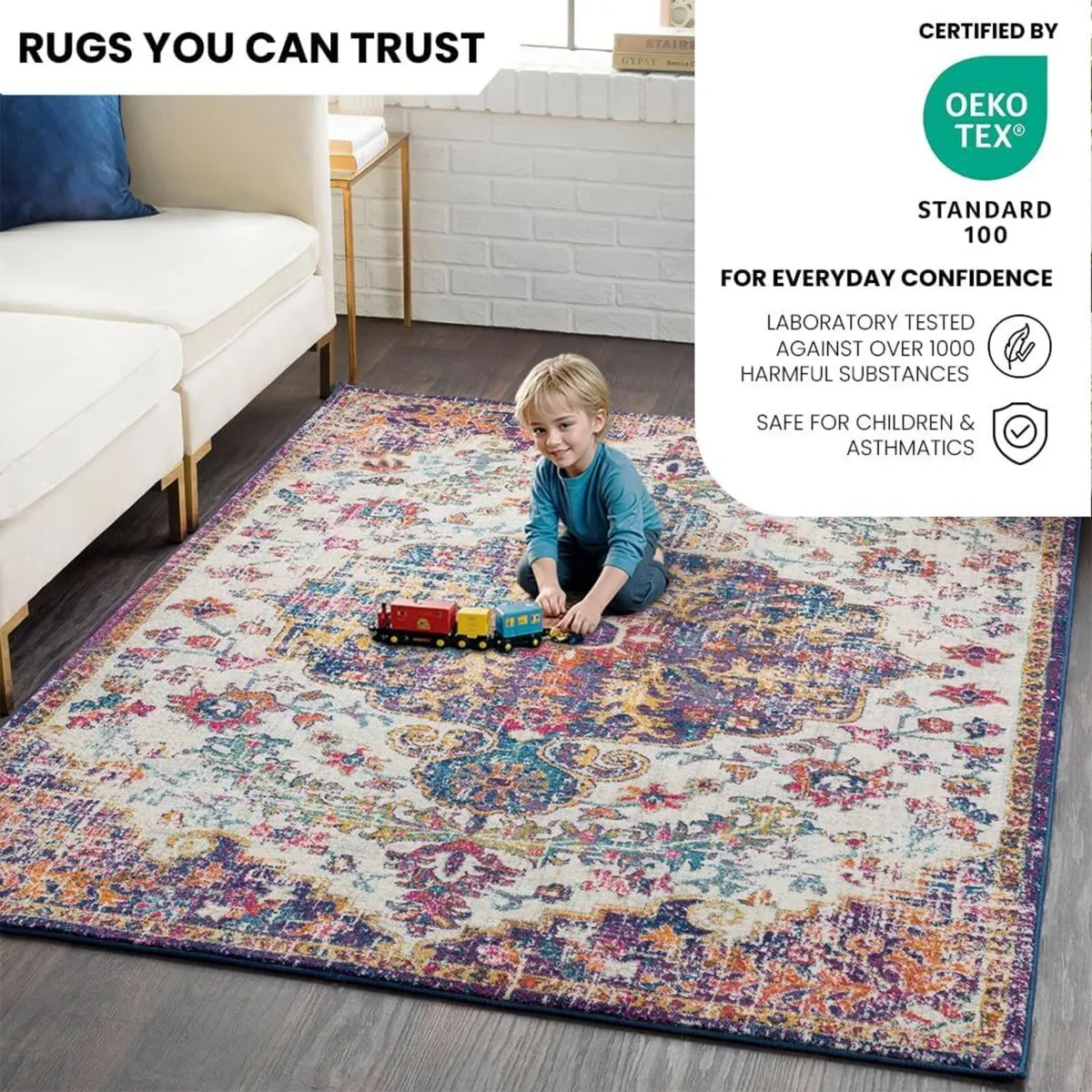 Lou Asmara Vintage Rug for Living Room Dining - Image 3