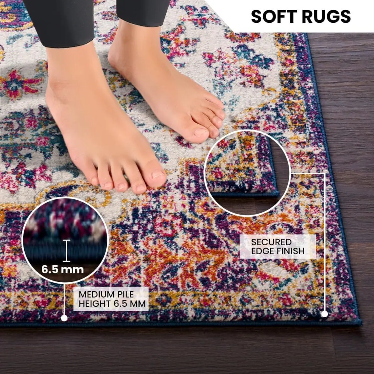 Lou Asmara Vintage Rug for Living Room Dining - Image 4