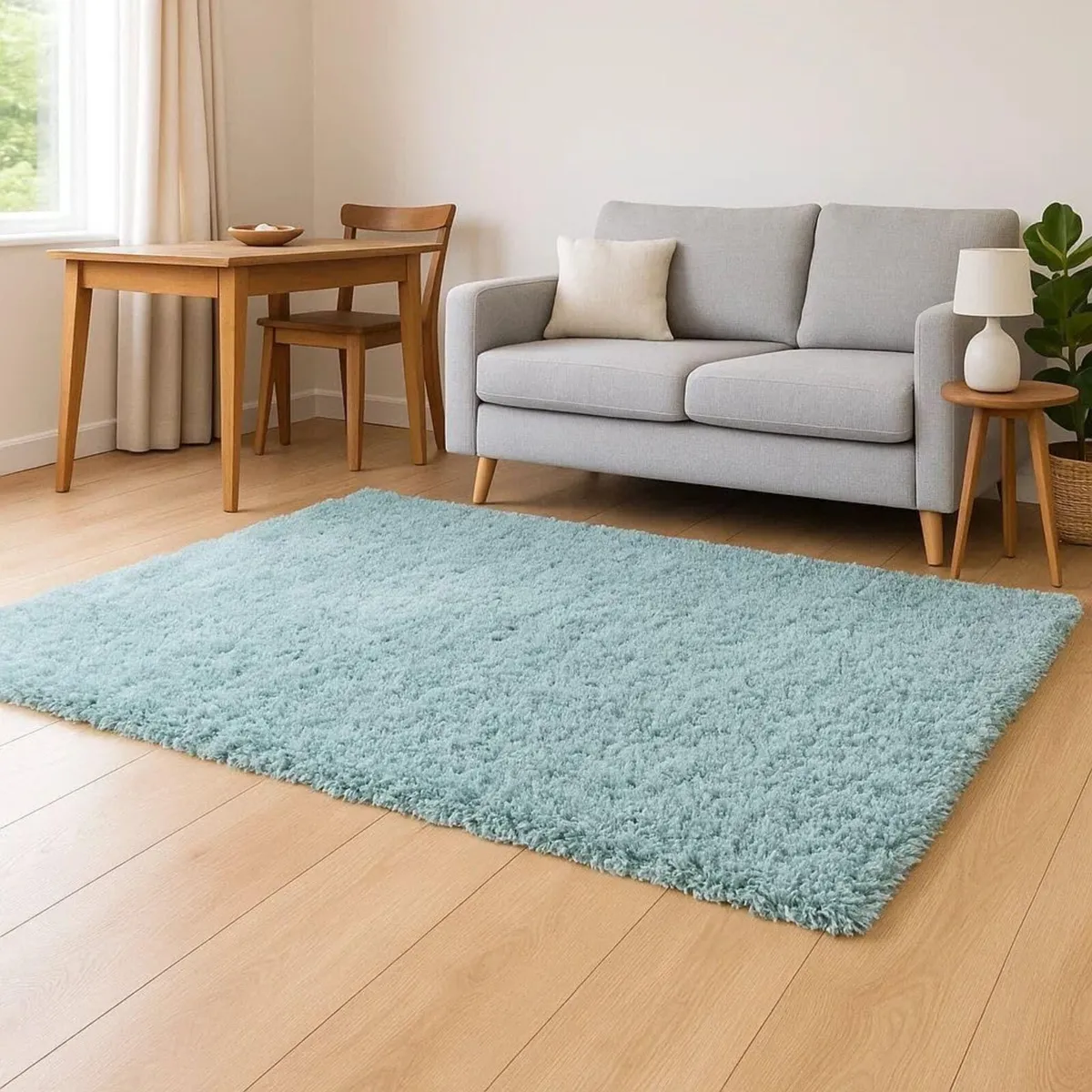 Duck Egg Blue Rug Teal Soft Pile Comfort Serene - Image 3