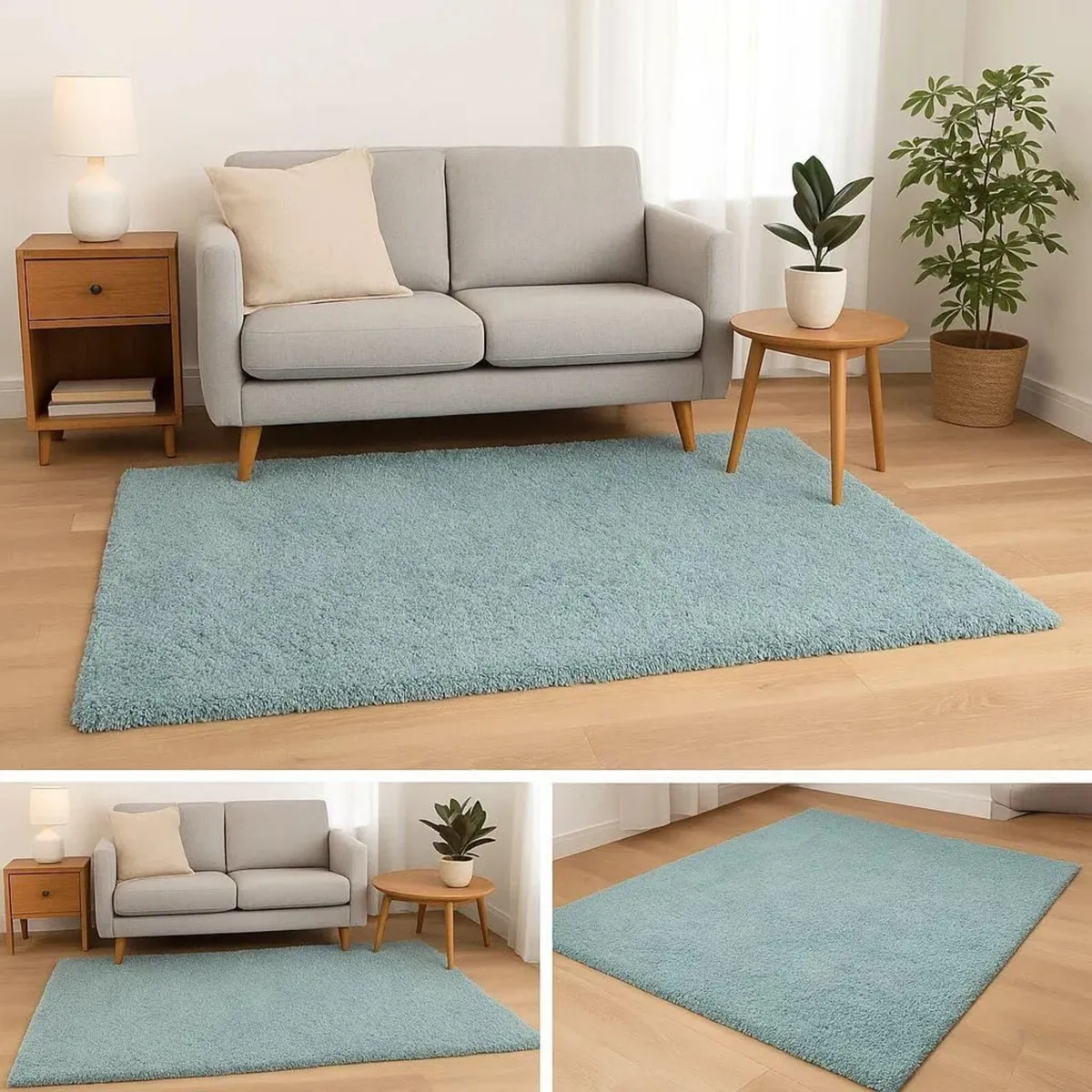 Duck Egg Blue Rug Teal Soft Pile Comfort Serene - Image 4