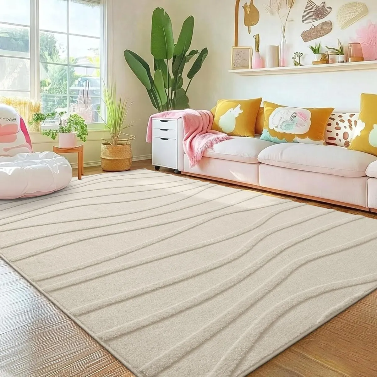 Rugs Living Room 160x220cm Soft Plush Wave - Image 1