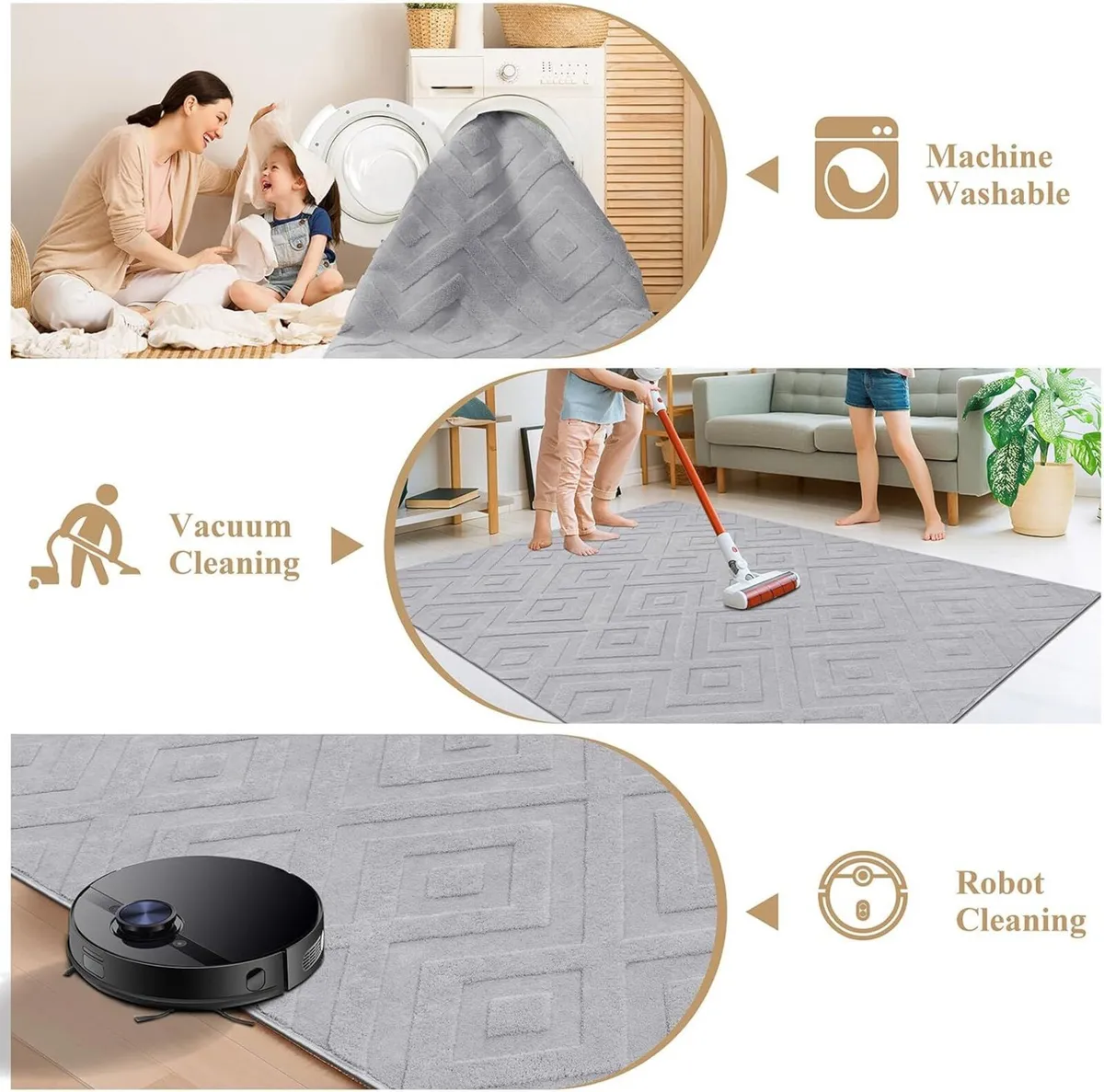 Rugs for Living Room 200x290 cm Large Soft Short - Image 3