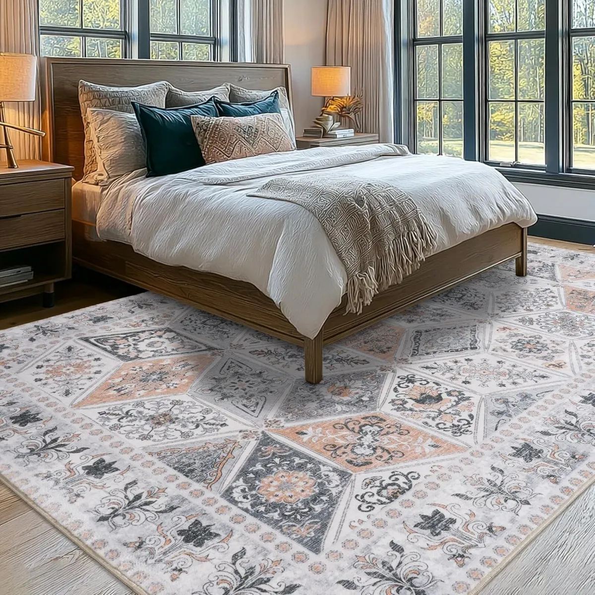 Vintage Area Rugs for Bedroom 140x200 cm Retro - Image 3