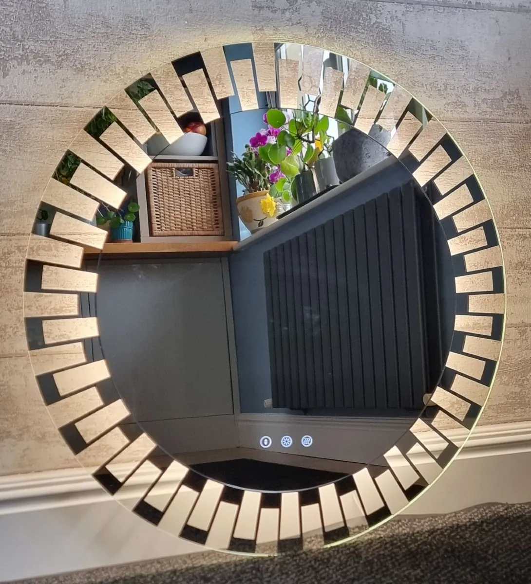 LED Bathroom Mirror 80cm Dual LED Demister - Image 4