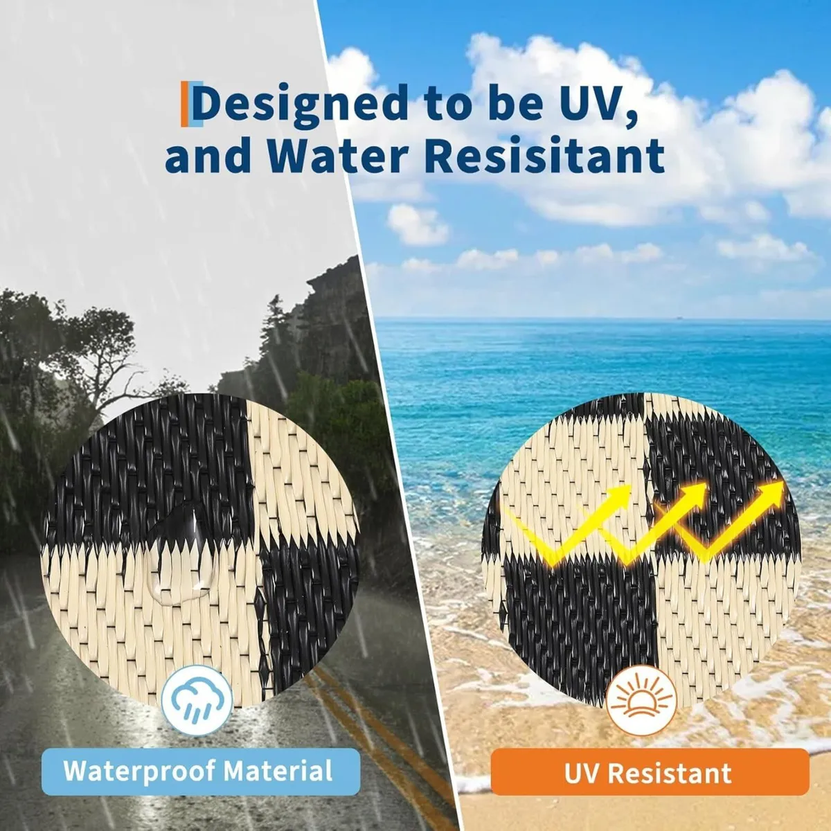 Outdoor Rug 240 x 300 cm Portable Reversible - Image 4