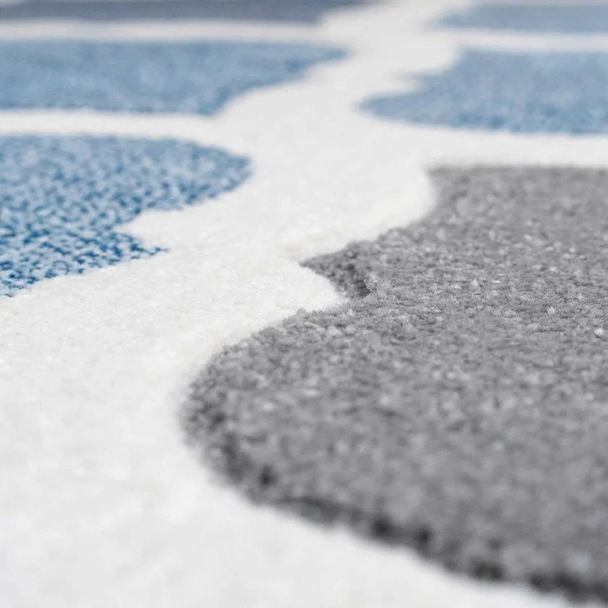 Luxury Hand Carved Geometric Navy Blue Grey - Image 4