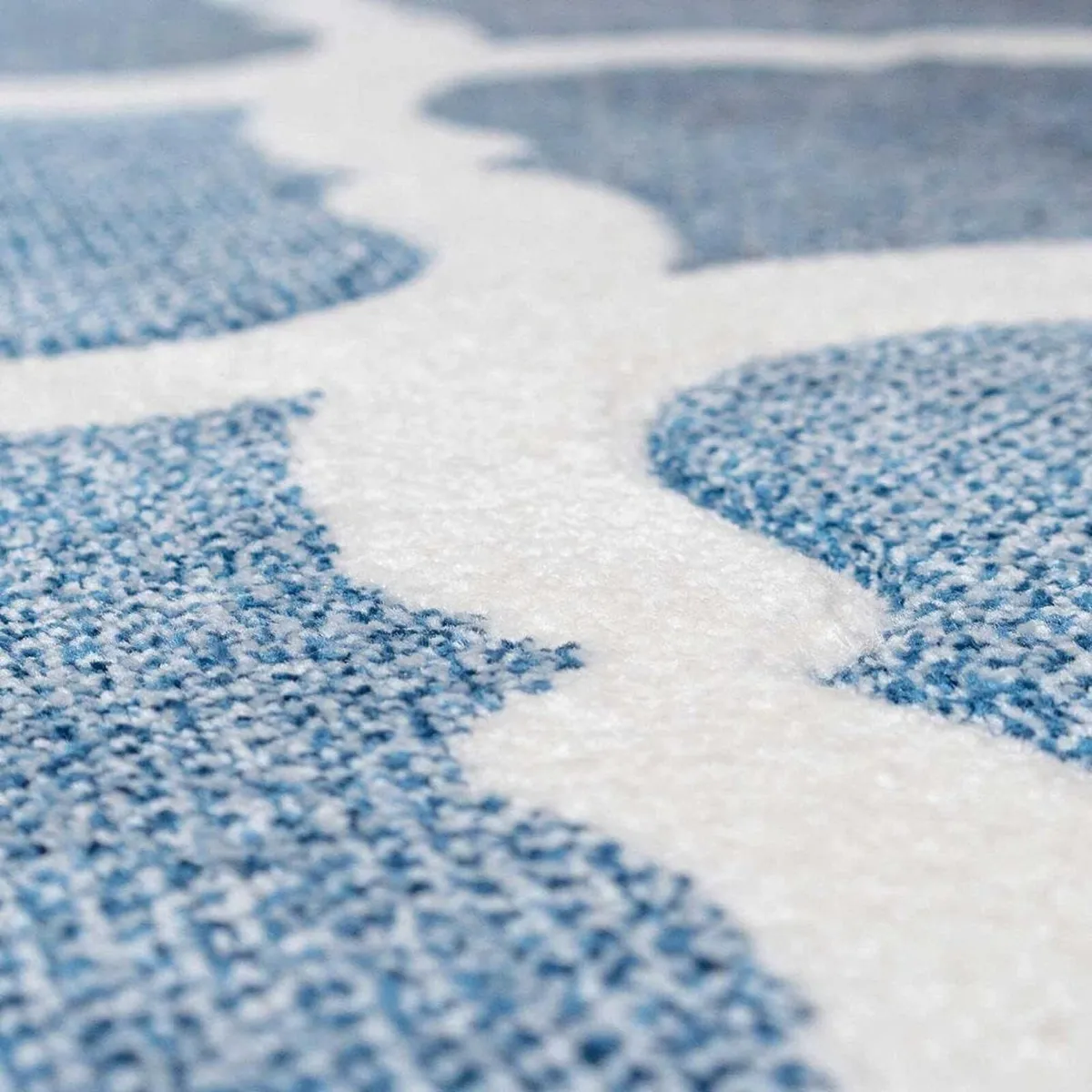 Luxury Hand Carved Geometric Navy Blue Grey - Image 3