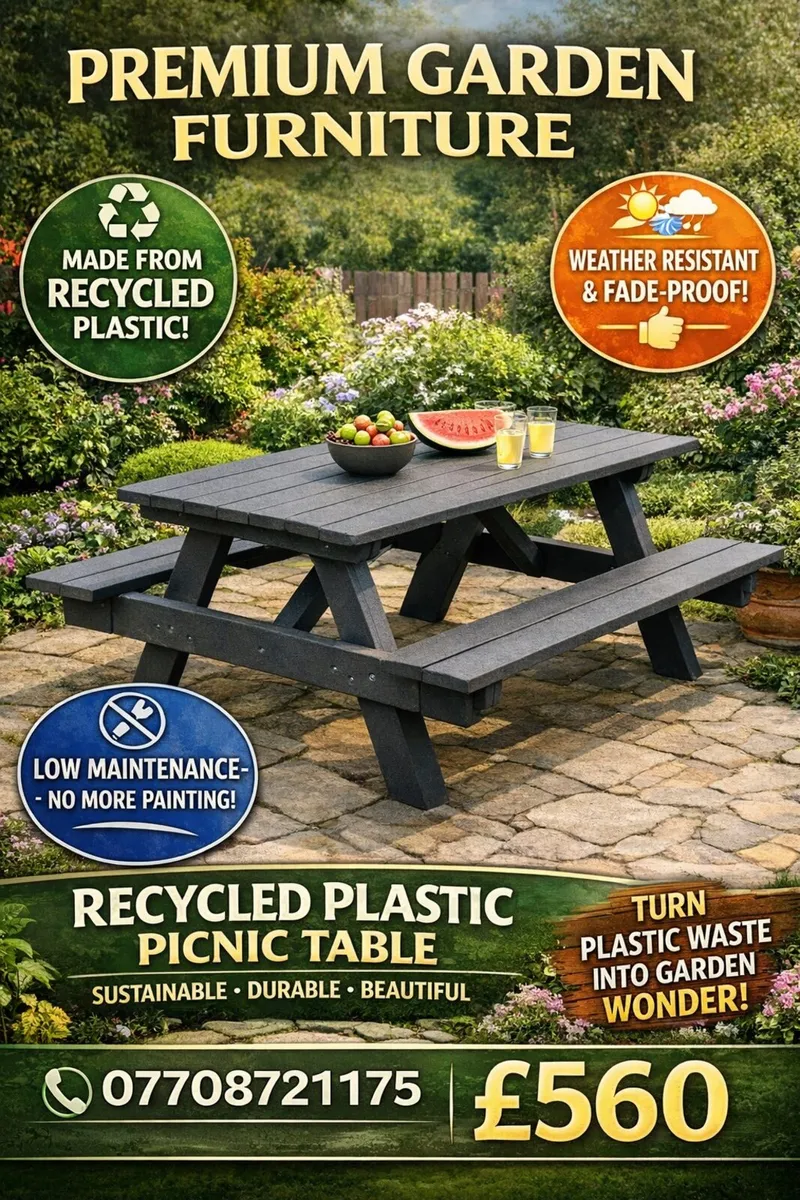 Recycled Plastic Picnic Table - Image 1