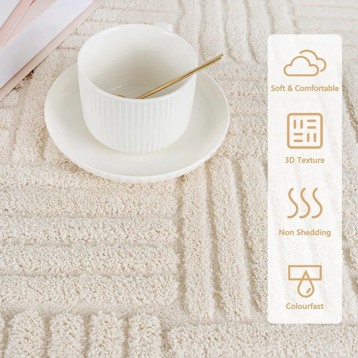 Rugs Living Room 160x230cm Washable Soft Fluffy - Image 4