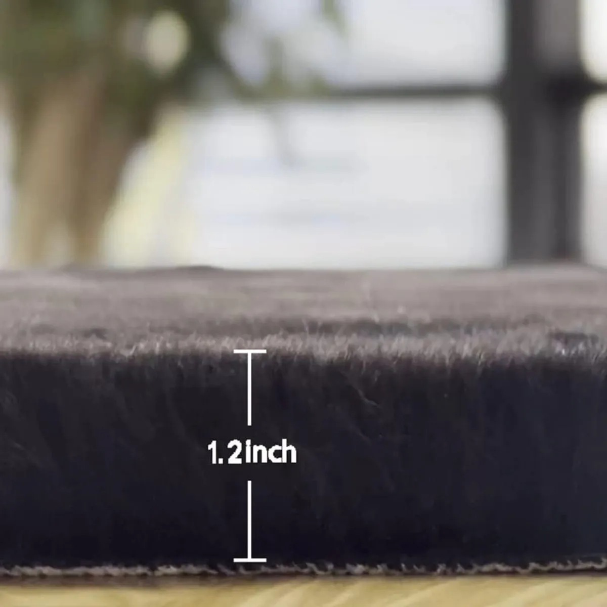 Black Fluffy Living Room Furry Rugs for Washable - Image 3