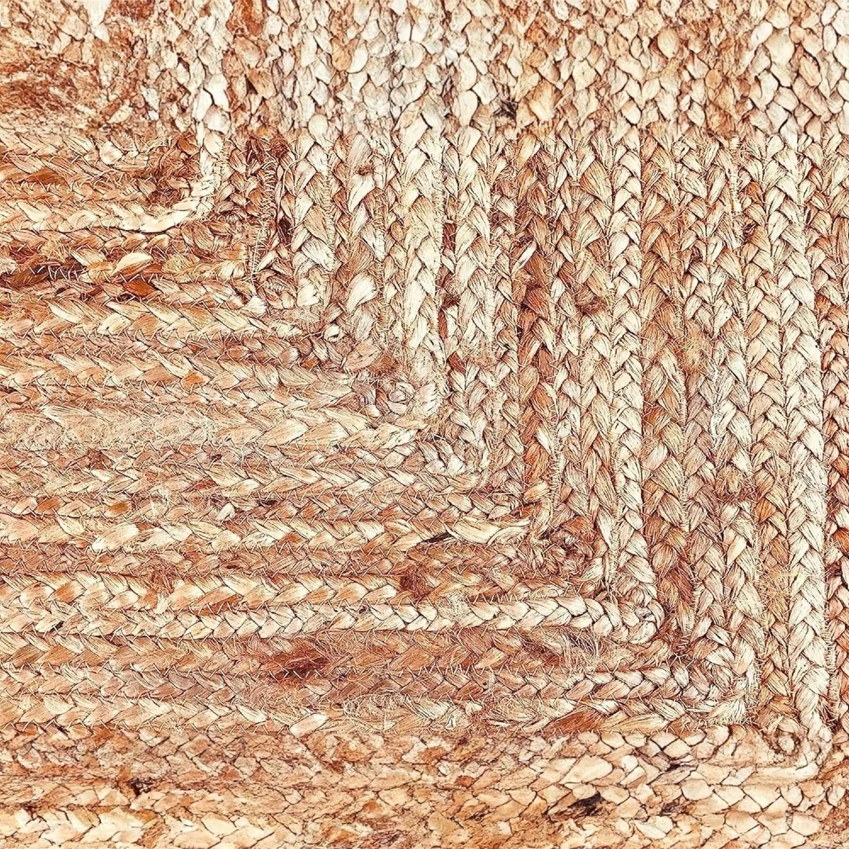 DHAKA Jute Area Rug 100% Natural Fiber Hand Woven - Image 3