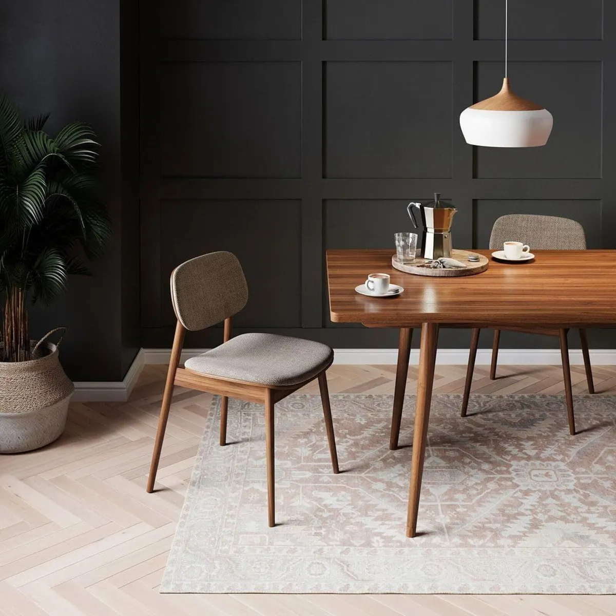 Traditional Neutral Beige Medallion Living Room - Image 2