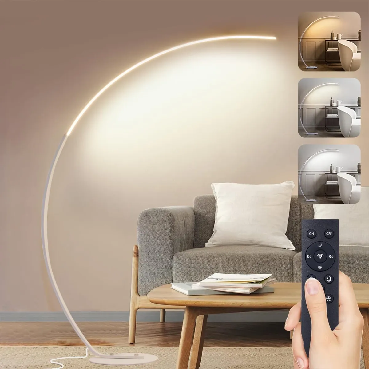 LED Arc Floor Lamp for Living Room 25W Dimmable - Image 1