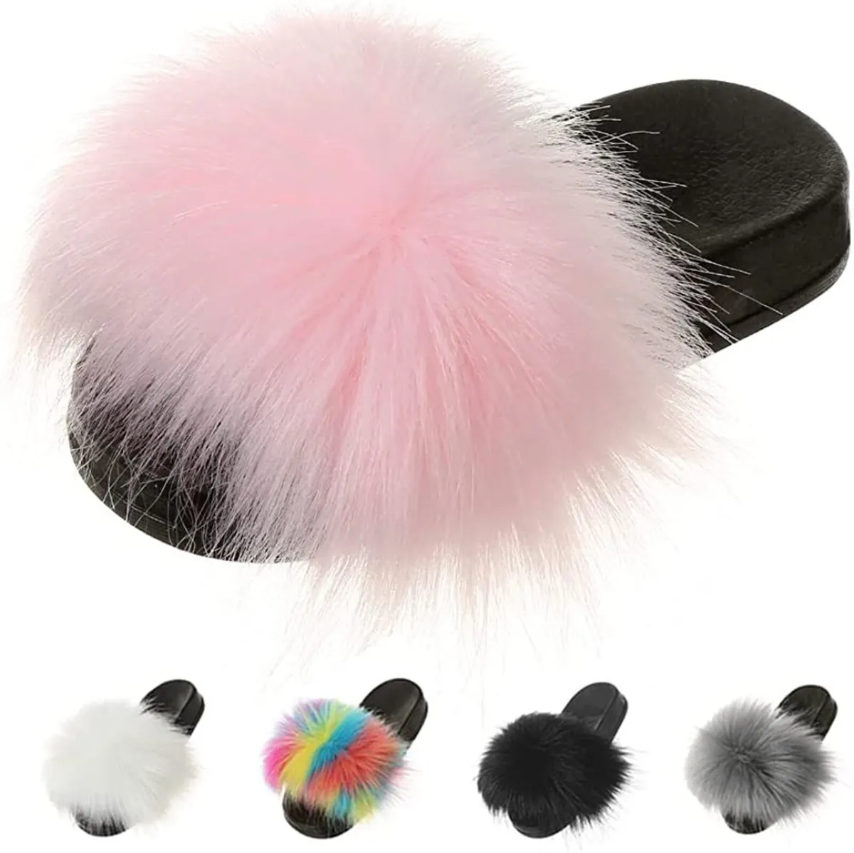 Fluffy fur slippers sizes 37-41 sizes 4-8 - Image 2